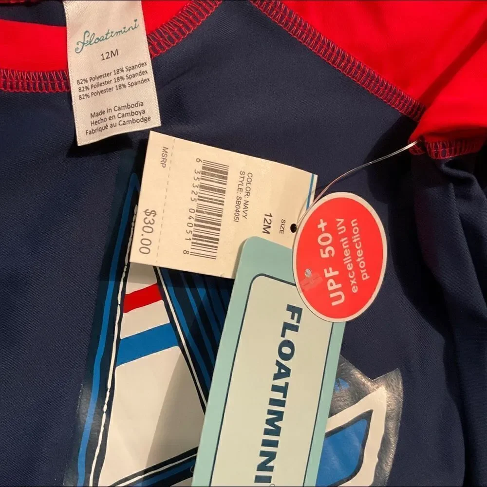 FLOATIMINI 12M Boys 2pc Swimset. NWT